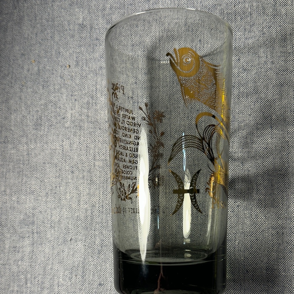 Pisces Fish Design Glass Tumbler